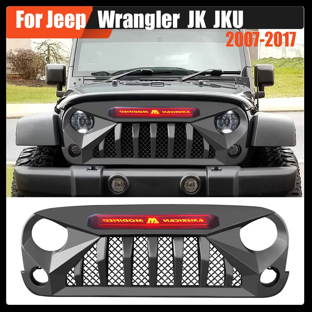 Car Modified Grille New Design Racing Grill Front Bumper Mesh Grille With Light For Wrangler For Jeep Wrangler JK JKU 2007-2017
Car Modified Grille New Design Racing Grill Front Bumper Mesh Grille With Light For Wrangler For Jeep Wrangler JK JKU 2007-2017