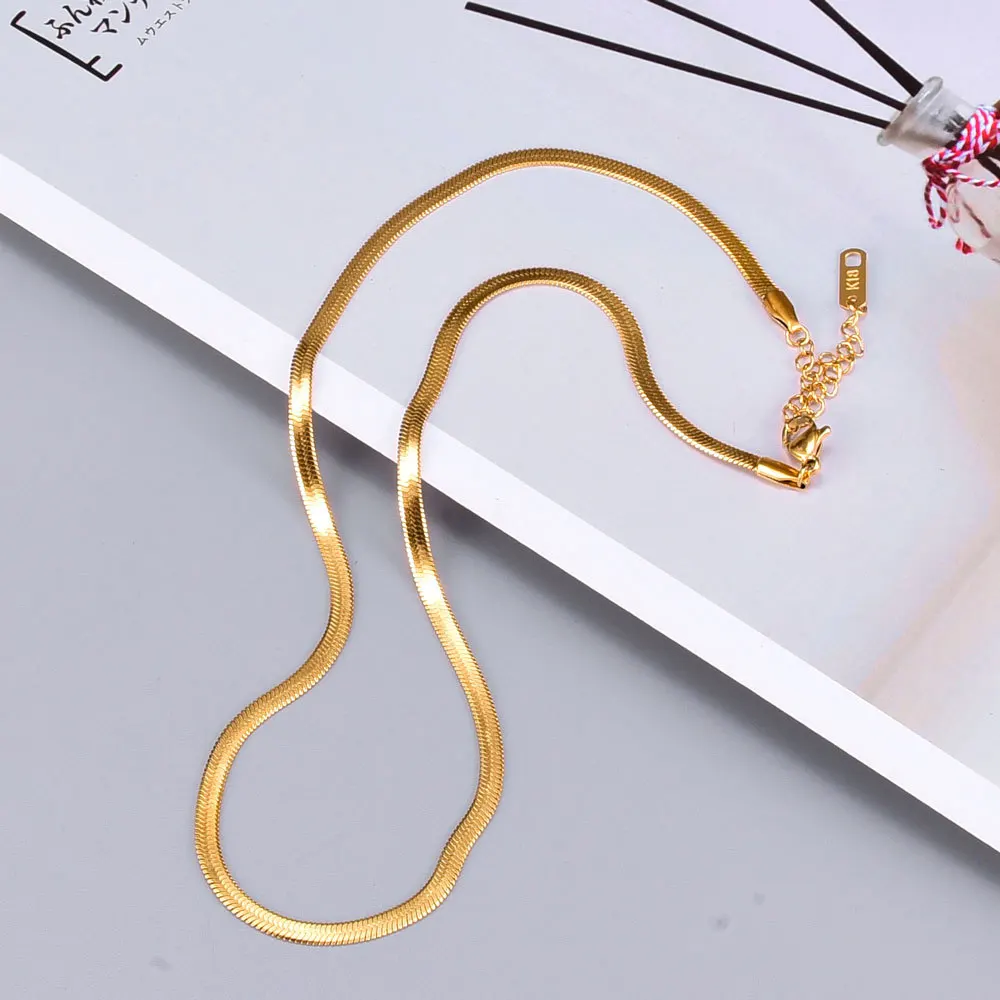 18k Yellow Gold Snake Bone Chain Necklace for Women Fashion Clavicle Chain Rose Gold Necklace Valentine's Day Fine Jewelry Gifts
18k Yellow Gold Snake Bone Chain Necklace for Women Fashion Clavicle Chain Rose Gold Necklace Valentine's Day Fine Jewelry Gifts