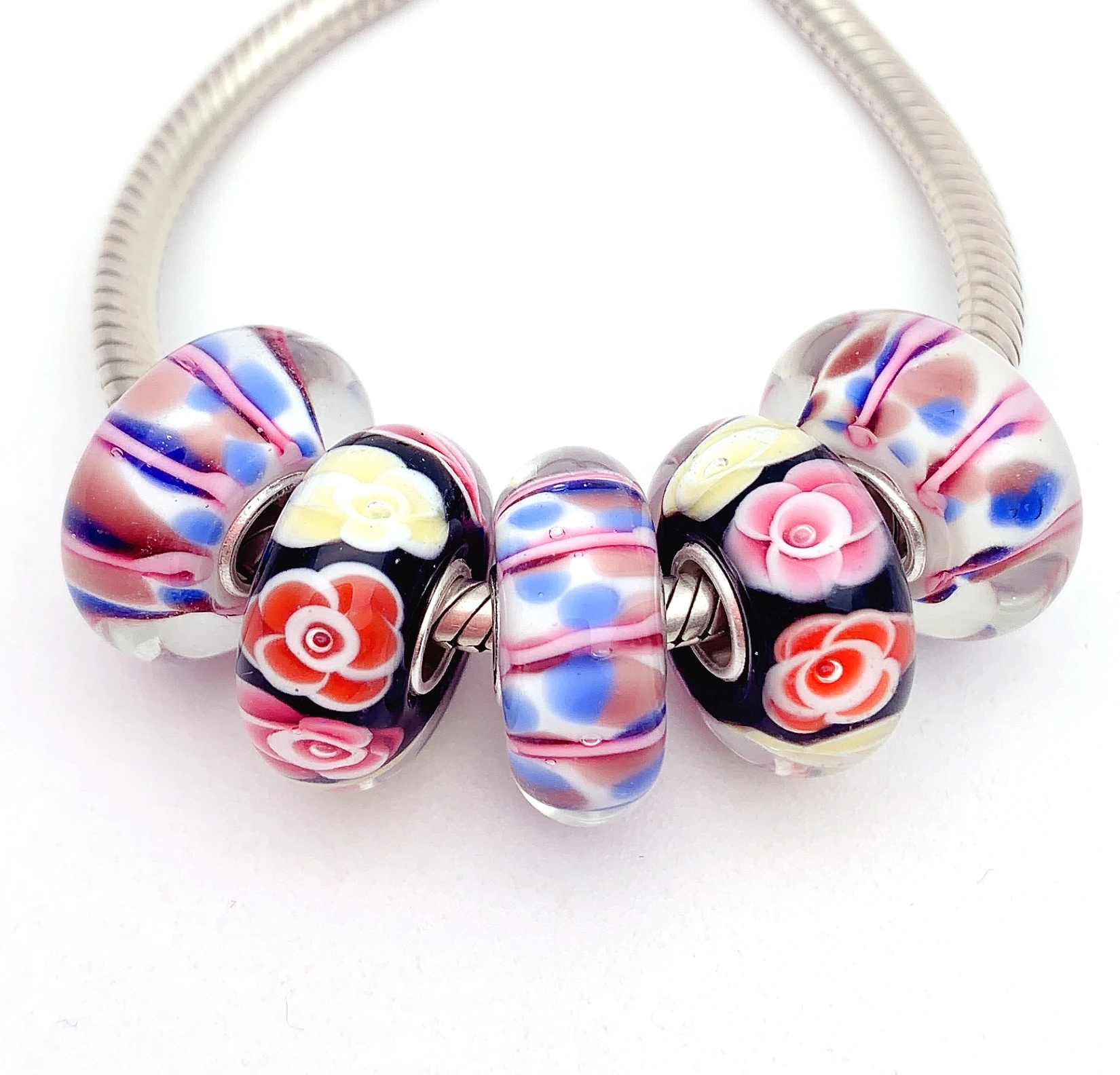 YG53 5X 100% Authenticity S925 Sterling Silver Beads Murano Glassbeads beads Fit European Charms Bracelet diy jewelry Lampwork
YG53 5X 100% Authenticity S925 Sterling Silver Beads Murano Glassbeads beads Fit European Charms Bracelet diy jewelry Lampwork
