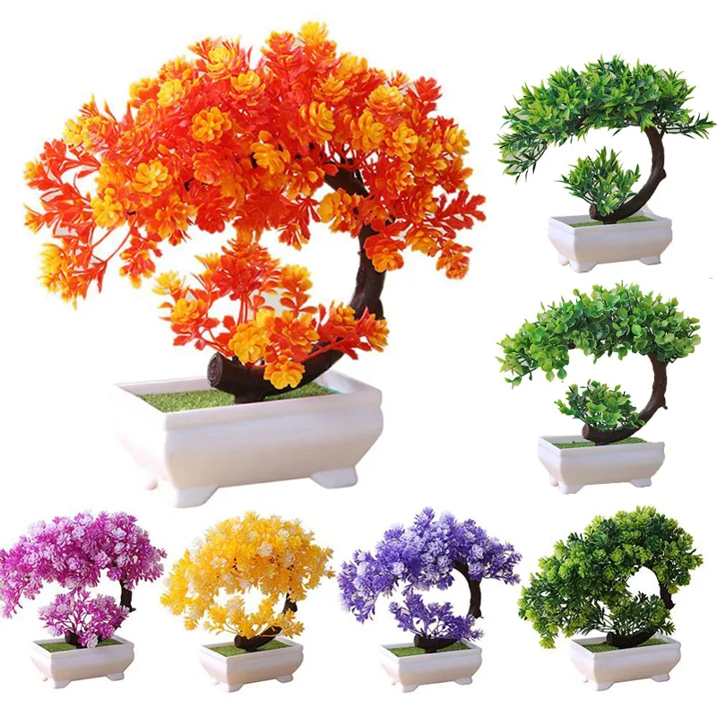 

1 шт. искусственный цветочный стол, искусственное дерево бонсай, имитация дерева в горшке, домашний декор, искусственное мини-растение