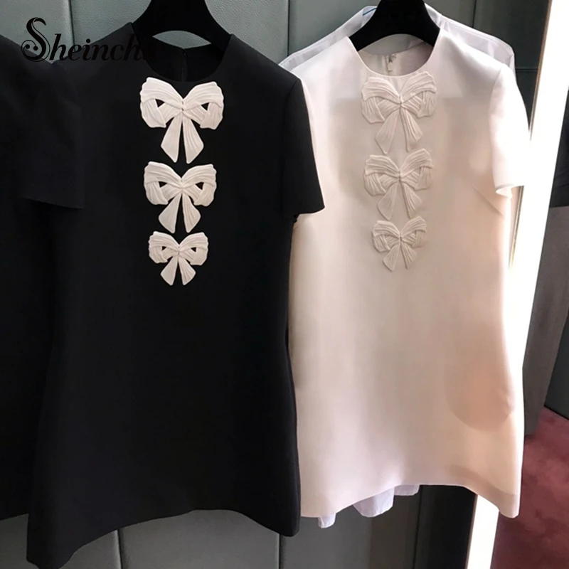 Vintage White Black Dresses for Women 2022 Korean Fashion Elegant Bow O-neck Short Sleeve Mini Dress Designer Clothes
Vintage White Black Dresses for Women 2022 Korean Fashion Elegant Bow O-neck Short Sleeve Mini Dress Designer Clothes