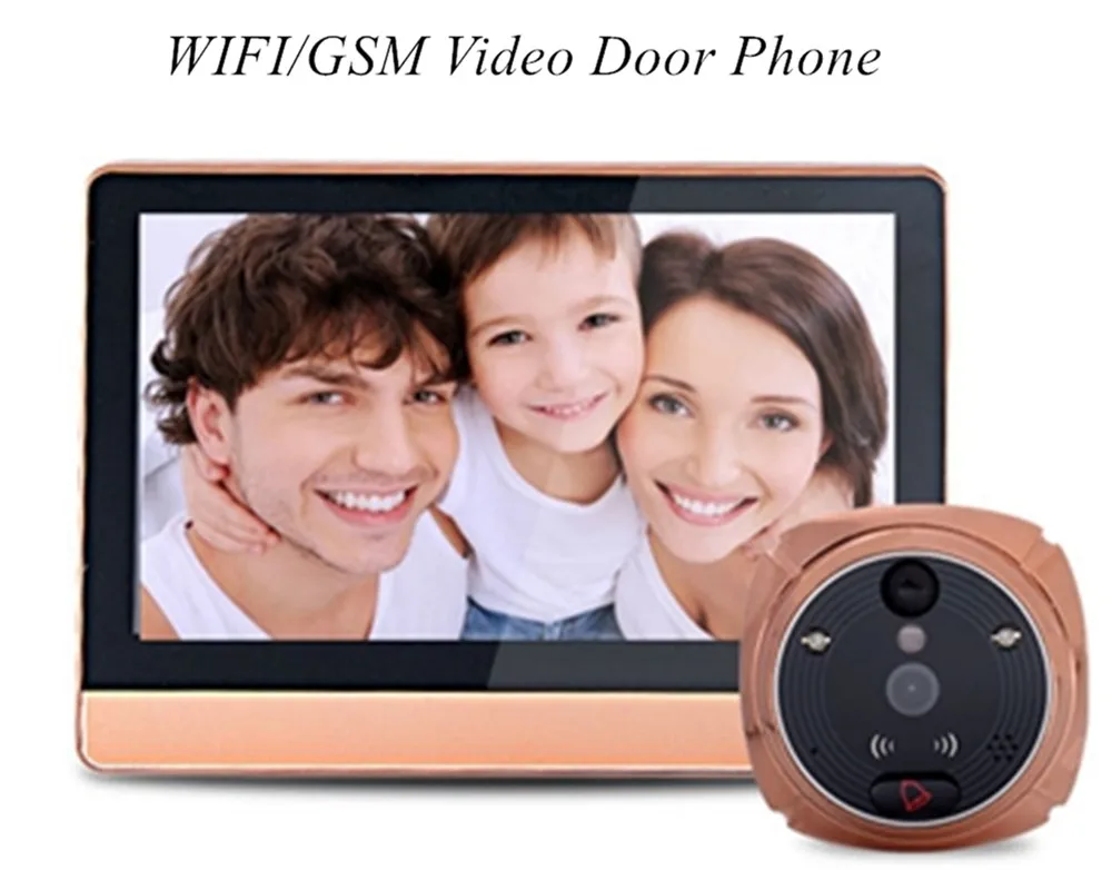 

Видеодомофон с экраном 7 дюймов, Wi-Fi + GSM, 2 МП, HD, дверной звонок, Визуальный дверной глазок, ИК ночное видение, камера обнаружения движения