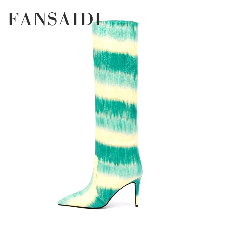 FANSAIDI 2022 Fashion Women's Shoes Winter New Pointed Toe Sexy Green Stilettos Heels Knee High Boots Big Size 42 43 44 45 46 47
FANSAIDI 2022 Fashion Women's Shoes Winter New Pointed Toe Sexy Green Stilettos Heels Knee High Boots Big Size 42 43 44 45 46 47