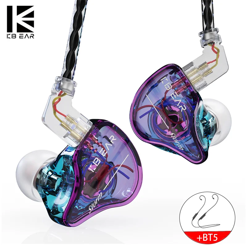 

KBEAR Storm Single Dynamic Driver In-ear Monitor 2Pin Wired Earphone HiFi Headphone Jazz Rock Music Headset Sport Fashion Earbud