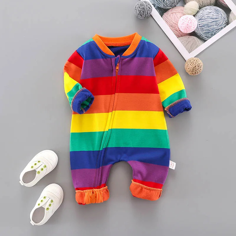 Infant Romper Baby Spring Autumn Kids Boys Girls Rainbow Terry Cotton Zipper Jumpsuit Full Sleeves Clothes 6 12 16 18 M
Infant Romper Baby Spring Autumn Kids Boys Girls Rainbow Terry Cotton Zipper Jumpsuit Full Sleeves Clothes 6 12 16 18 M