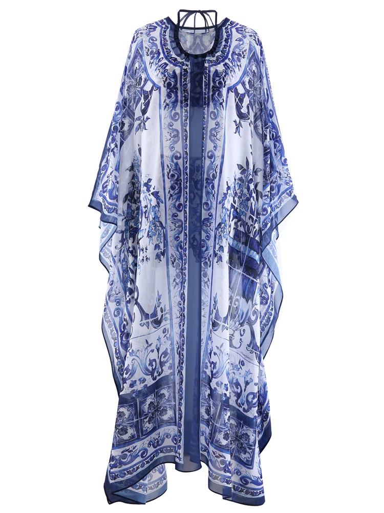 Summer Designer Chiffon Capes Vest Top Sexy Hot Shorts Elegant Vintage High Quality Boho Blue and White Porcelain Women's Sets
Summer Designer Chiffon Capes Vest Top Sexy Hot Shorts Elegant Vintage High Quality Boho Blue and White Porcelain Women's Sets