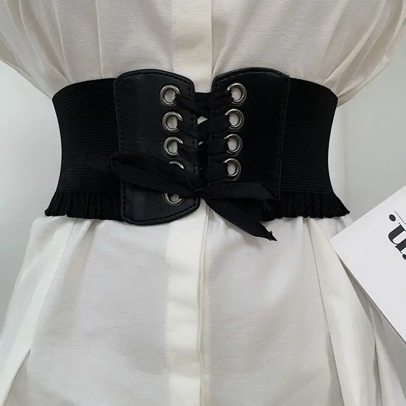 Belt women's decoration summer simple lace elastic matching dress black wide girdle trend corset tide belt body shapers women
Belt women's decoration summer simple lace elastic matching dress black wide girdle trend corset tide belt body shapers women