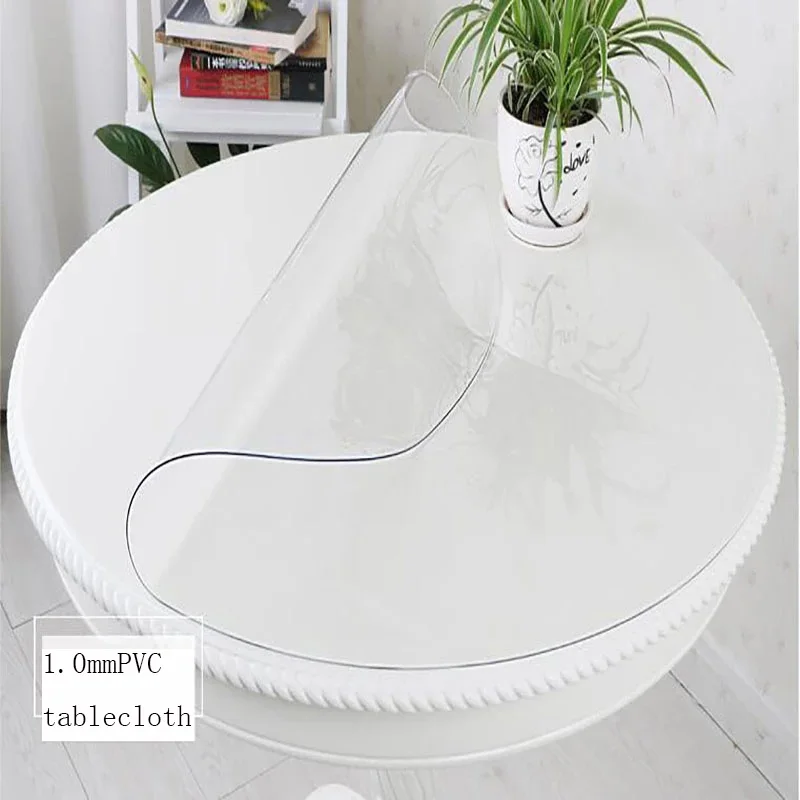 1.0mmPVC Soft Glass Tablecloth Household Waterproof and Oil-proof Anti-scald Round Transparent Table Mat Round Table Pad
1.0mmPVC Soft Glass Tablecloth Household Waterproof and Oil-proof Anti-scald Round Transparent Table Mat Round Table Pad