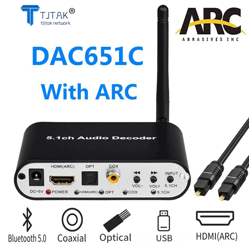 HDMI-Compatible ARC 5.1CH Audio Decoder Bluetooth-Compatible 5.0 Reciever DAC Optical Coaxial U play to 5.1ch DAC Converter DAC
HDMI-Compatible ARC 5.1CH Audio Decoder Bluetooth-Compatible 5.0 Reciever DAC Optical Coaxial U play to 5.1ch DAC Converter DAC