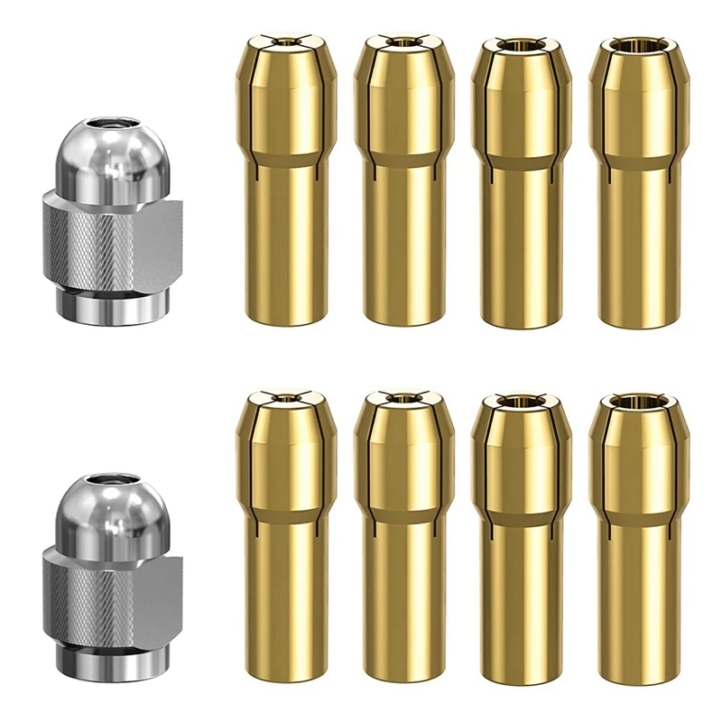 Brass Drill Chucks Collet Bits, 8Pcs Replacement 4485 Brass Quick Change Rotary Drill Nut Tool Set
Brass Drill Chucks Collet Bits, 8Pcs Replacement 4485 Brass Quick Change Rotary Drill Nut Tool Set