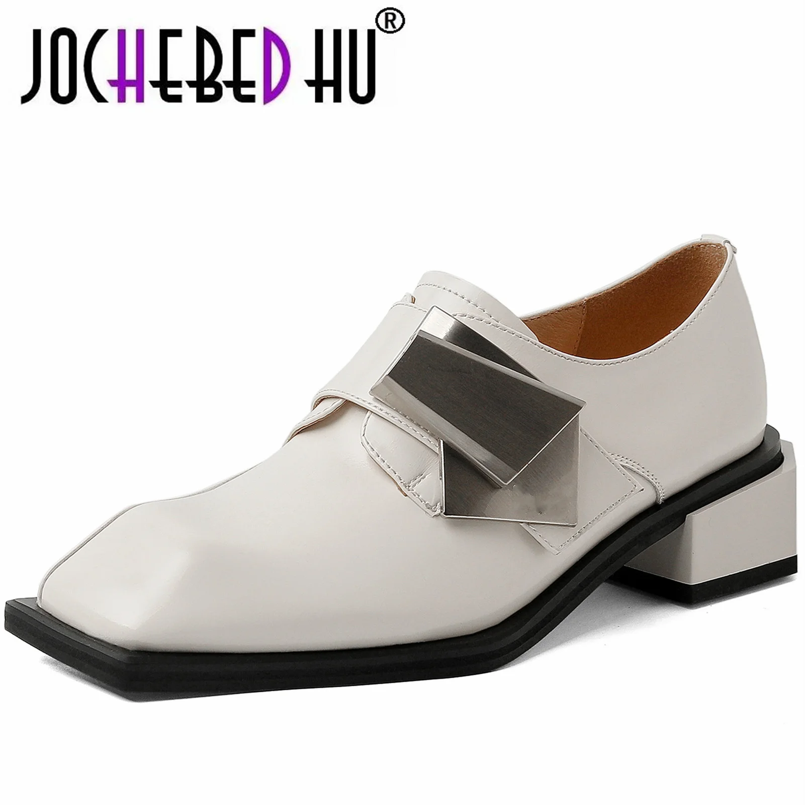【JOCHEBED HU】full grain leather square toe med heel high quality handmade shoes women neutral young lady fashion black pumps 
【JOCHEBED HU】full grain leather square toe med heel high quality handmade shoes women neutral young lady fashion black pumps