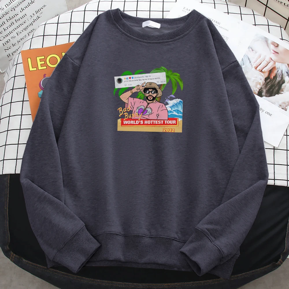 Bad Bunny World'S Hottest Tour Beach Surf Coconut Tree Women Sweatshirt Basic Simple Tracksuit Fashion Warm Casual Sportswears
Bad Bunny World'S Hottest Tour Beach Surf Coconut Tree Women Sweatshirt Basic Simple Tracksuit Fashion Warm Casual Sportswears