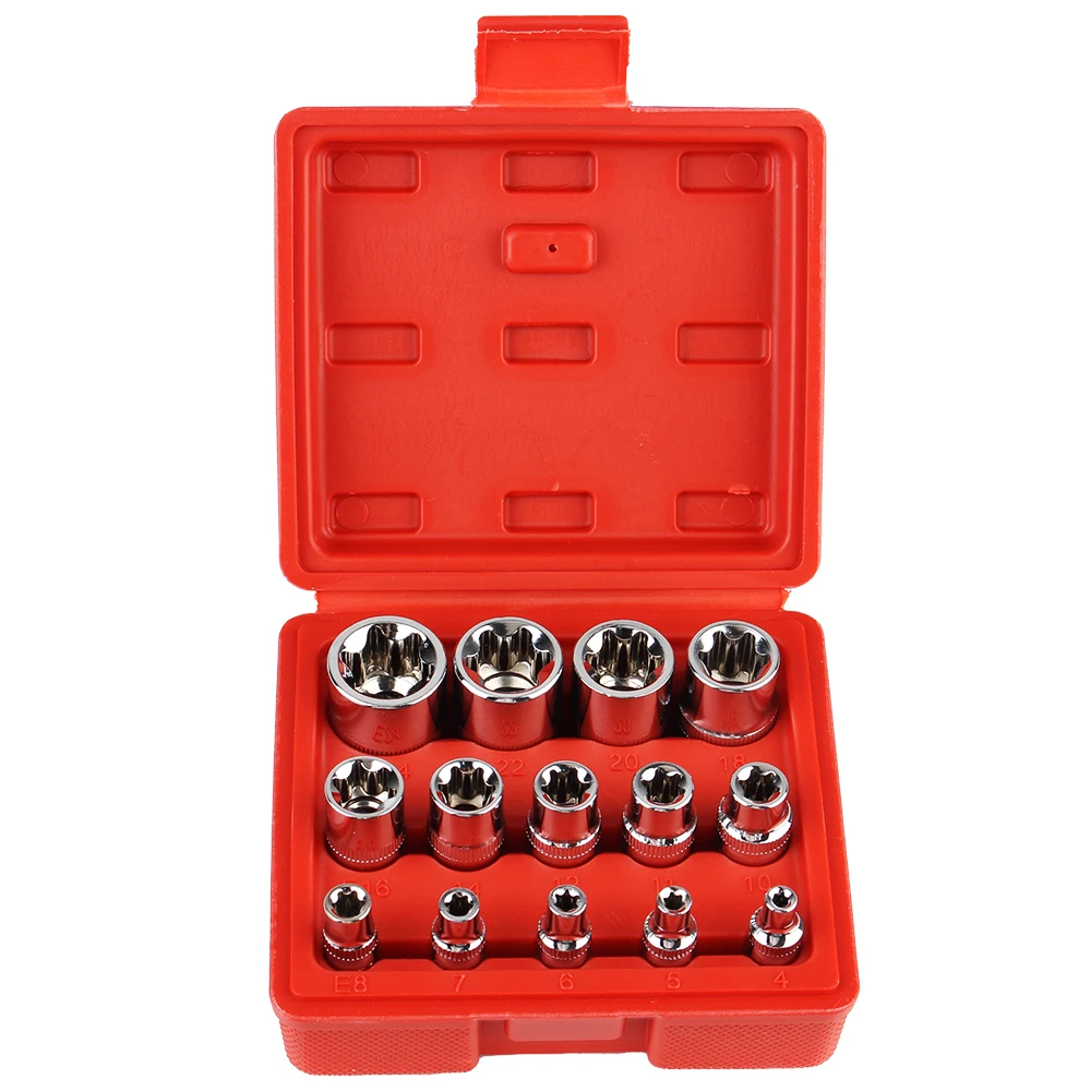 14 шт., Набор торцевых головок для ремонта автомобиля 
14 шт., Набор торцевых головок для ремонта автомобиля