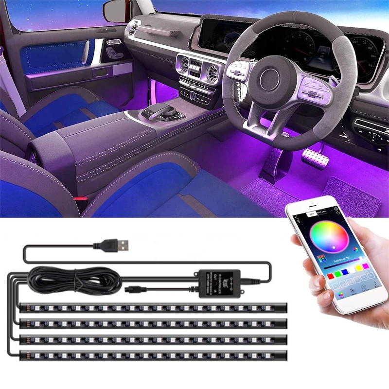 Светодиодная подсветка для автомобиля, неоновая лампа с USB, RGB, управление через приложение, декоративная подсветка салона автомобиля
Светодиодная подсветка для автомобиля, неоновая лампа с USB, RGB, управление через приложение, декоративная подсветка салона автомобиля
