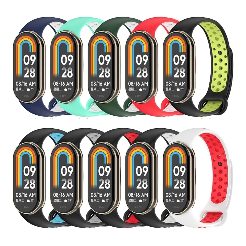Ремешок для Xiaomi Mi Band 8, двухцветный дышащий сменный Браслет для часов Mi band 8, силиконовый ремешок для часов
Ремешок для Xiaomi Mi Band 8, двухцветный дышащий сменный Браслет для часов Mi band 8, силиконовый ремешок для часов