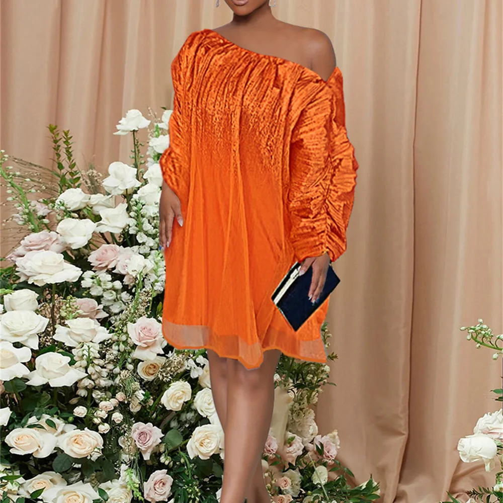 Lantern Sleeve Women's Dress Summer Solid Sexy One Shoulder Stylish Robe Femme Diagonal Collar Casual Loose Vestidos
Lantern Sleeve Women's Dress Summer Solid Sexy One Shoulder Stylish Robe Femme Diagonal Collar Casual Loose Vestidos