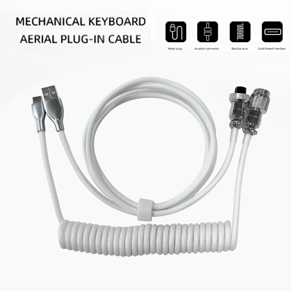 Coiling Mechanical Keyboard Aviation Connector Type-C USB Keyboard Type C Cable PC Keyboard Coiled Aviator Spring Wire 1.8m
Coiling Mechanical Keyboard Aviation Connector Type-C USB Keyboard Type C Cable PC Keyboard Coiled Aviator Spring Wire 1.8m