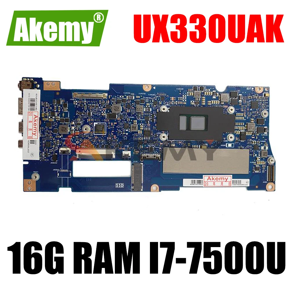 

UX330UAK notebook mainboard zenbook UX330UAK UX330UA UX330U U3000U 16GB I7-7500U for asus laptop motherboard