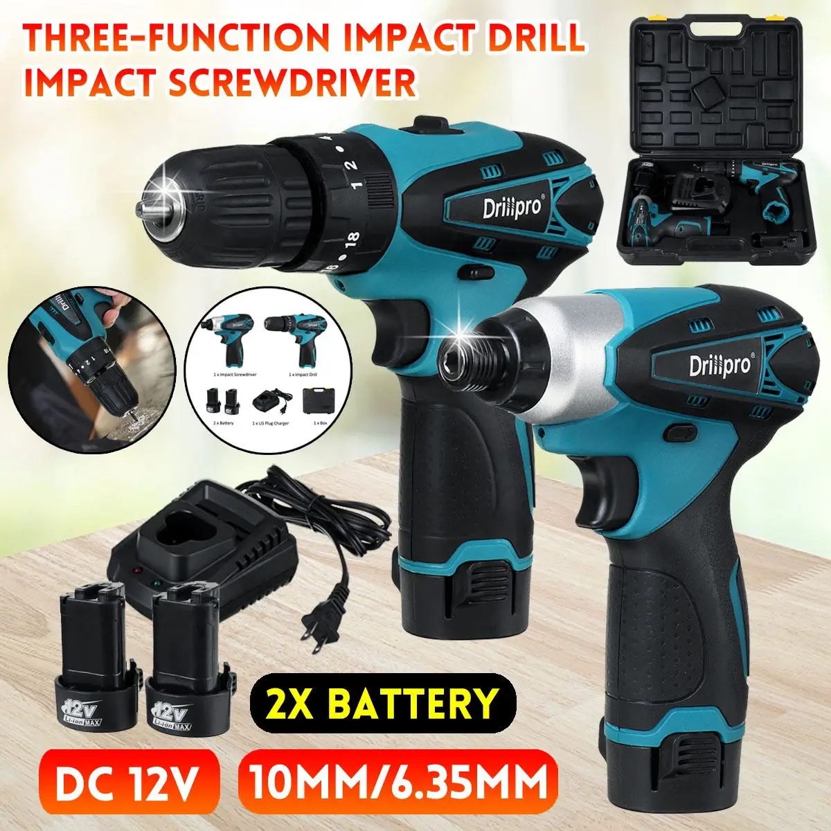 Электрический шуруповерт и электрическая дрель Drillpro, 1/4 дюйма, с литиевой батареей
Электрический шуруповерт и электрическая дрель Drillpro, 1/4 дюйма, с литиевой батареей