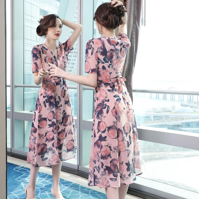Summer new fashion elegant temperament lady Slim Slim thin laced printed dress female
Summer new fashion elegant temperament lady Slim Slim thin laced printed dress female