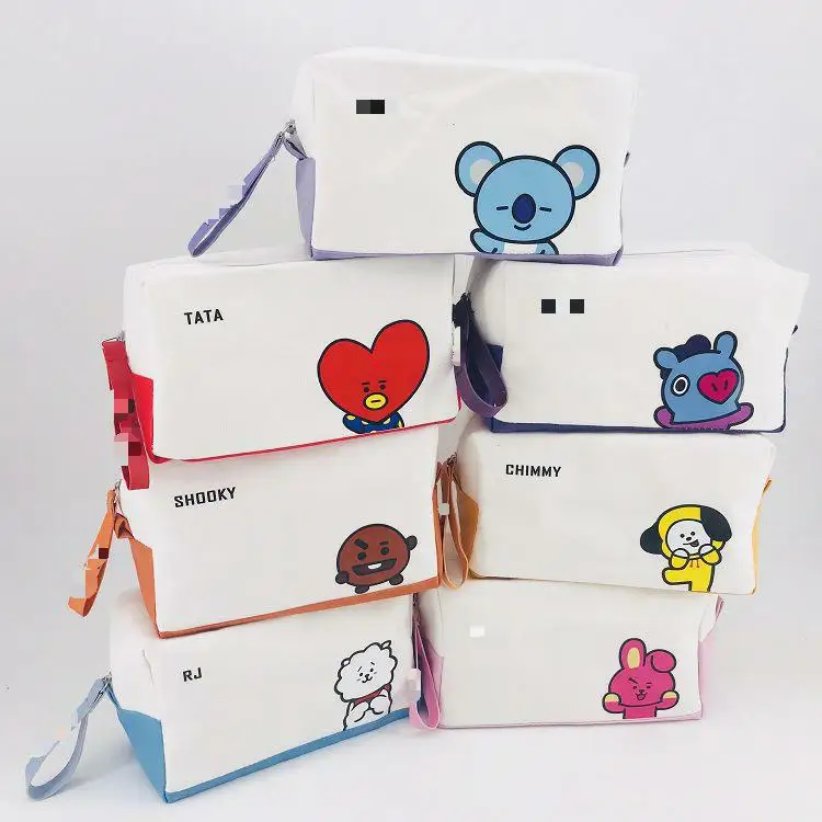 KPOP Bangtan Boys fashion storage bag cartoon cosmetic bag exquisite pencil case handbag shoulder bag gift JIN JK fan collection
KPOP Bangtan Boys fashion storage bag cartoon cosmetic bag exquisite pencil case handbag shoulder bag gift JIN JK fan collection