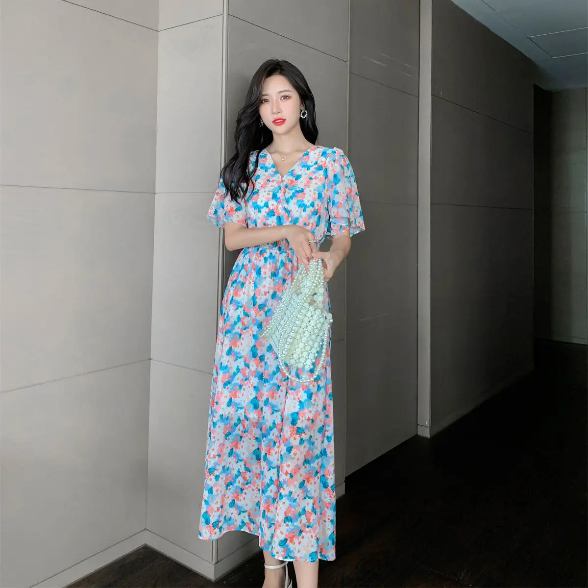 Korean Unif Vintage Flower Women Chiffon Party Dress Clothing High Long Flare Sleeve Ankle-Length Print Casual Beach Dresses
Korean Unif Vintage Flower Women Chiffon Party Dress Clothing High Long Flare Sleeve Ankle-Length Print Casual Beach Dresses