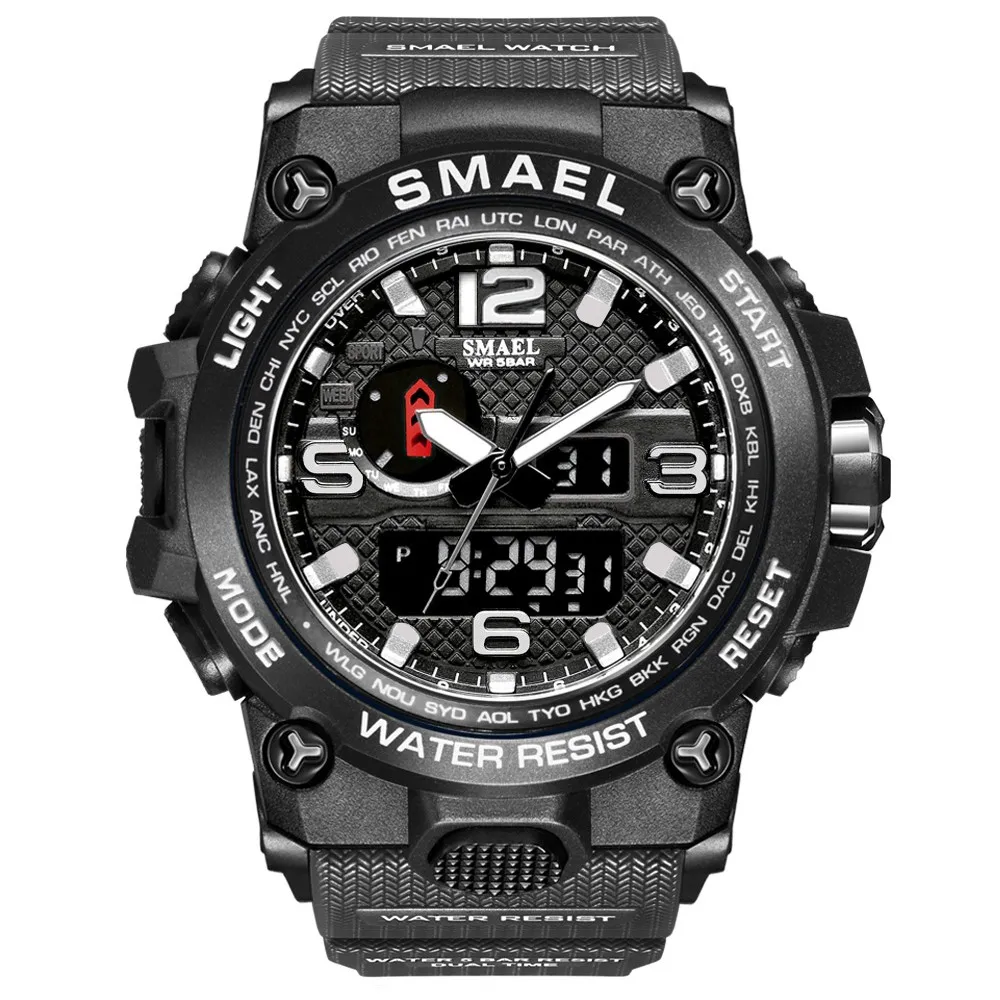 Smael Brand Men Sports Watches Dual Display Analog Digital Led Electronic Quartz Wristwatches Waterproof Swimming Military Watch
Smael Brand Men Sports Watches Dual Display Analog Digital Led Electronic Quartz Wristwatches Waterproof Swimming Military Watch
