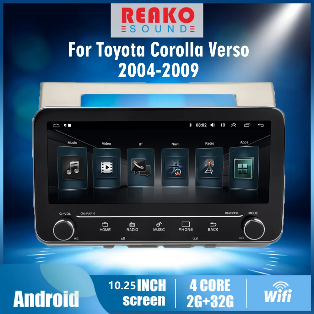 For Toyota Corolla Verso 2004-2009 2din 10.25 Android Car Multimedia Video Player Audio FM BT GPS Navigation Head Unit
For Toyota Corolla Verso 2004-2009 2din 10.25 Android Car Multimedia Video Player Audio FM BT GPS Navigation Head Unit