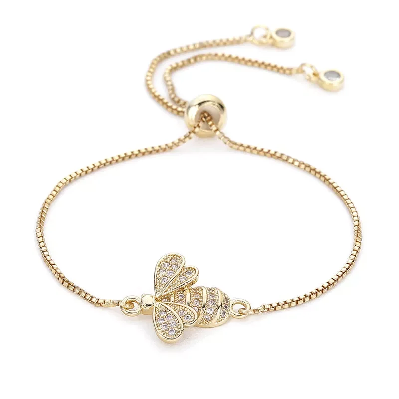 Cute Cubic Zirconia Bee Charm Bracelets for Women Gold Chain Crystal Bracelet Adjustable Animal Femme Jewelry Femme
Cute Cubic Zirconia Bee Charm Bracelets for Women Gold Chain Crystal Bracelet Adjustable Animal Femme Jewelry Femme
