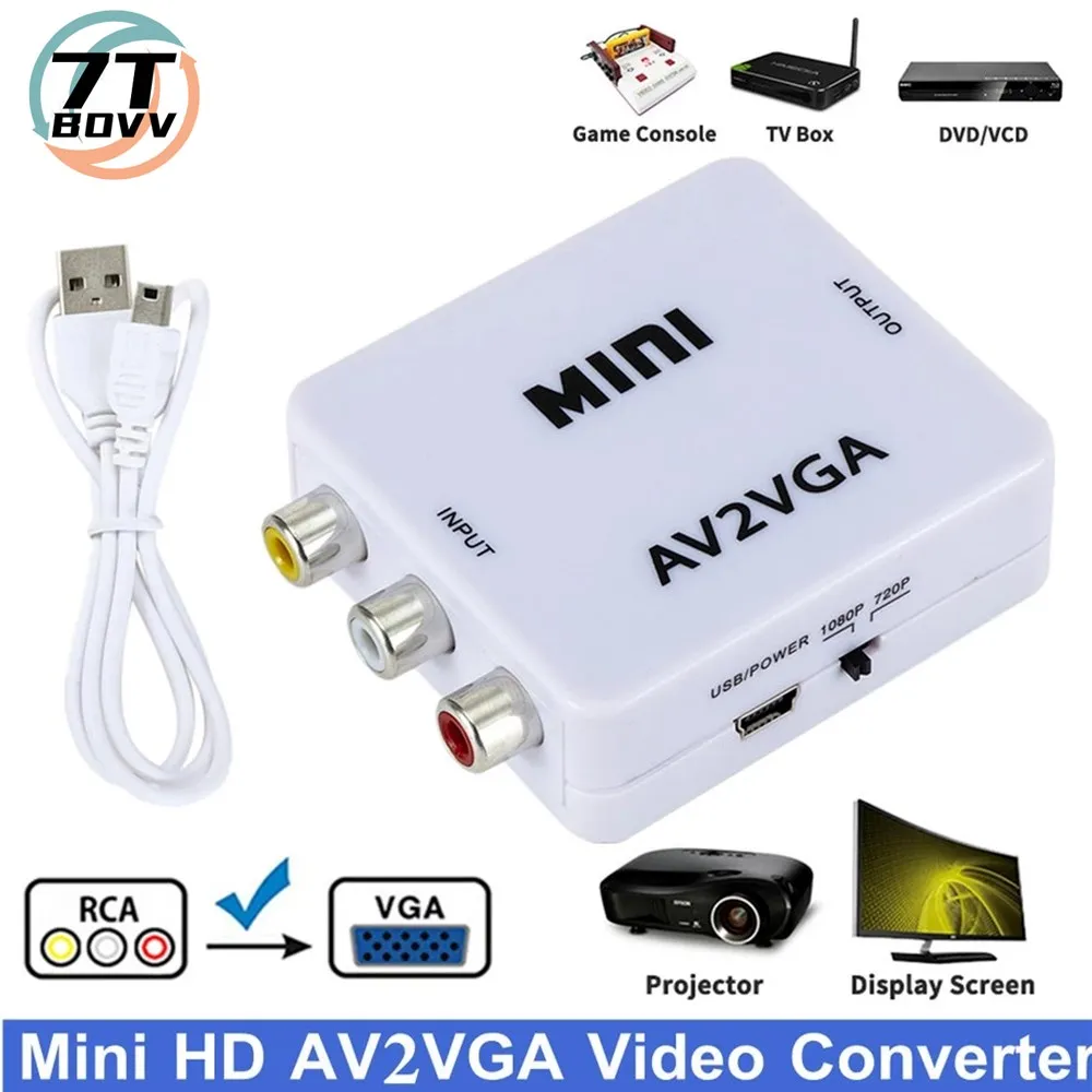 MINI AV to VGA Video Converter, 1080P Mini Video Converter with 3.5mm Audio AV2VGA/CVBS+Audio to HDTV PC AV to VGA Splitter
MINI AV to VGA Video Converter, 1080P Mini Video Converter with 3.5mm Audio AV2VGA/CVBS+Audio to HDTV PC AV to VGA Splitter