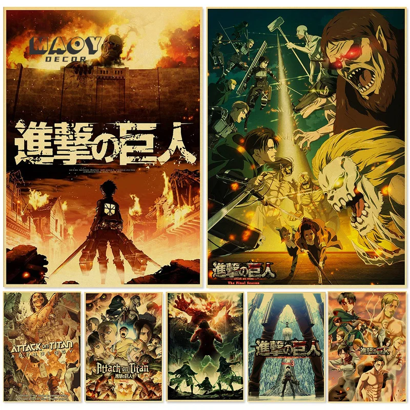 Attack on Titan Vintage Posters Kraft Paper Classic Japanese Anime Sticker DIY Decorative Home Bar Cafe Decor Gift Wall Painting
Attack on Titan Vintage Posters Kraft Paper Classic Japanese Anime Sticker DIY Decorative Home Bar Cafe Decor Gift Wall Painting