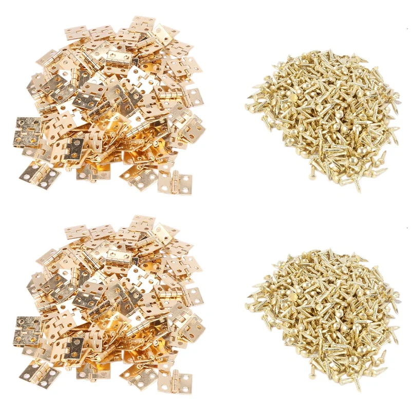 200 PCS Mini Brass Hinges Hardware 180 Degree Rotation For Dollhouse Miniature Furniture Cabinet Closet(DIY) 
200 PCS Mini Brass Hinges Hardware 180 Degree Rotation For Dollhouse Miniature Furniture Cabinet Closet(DIY)