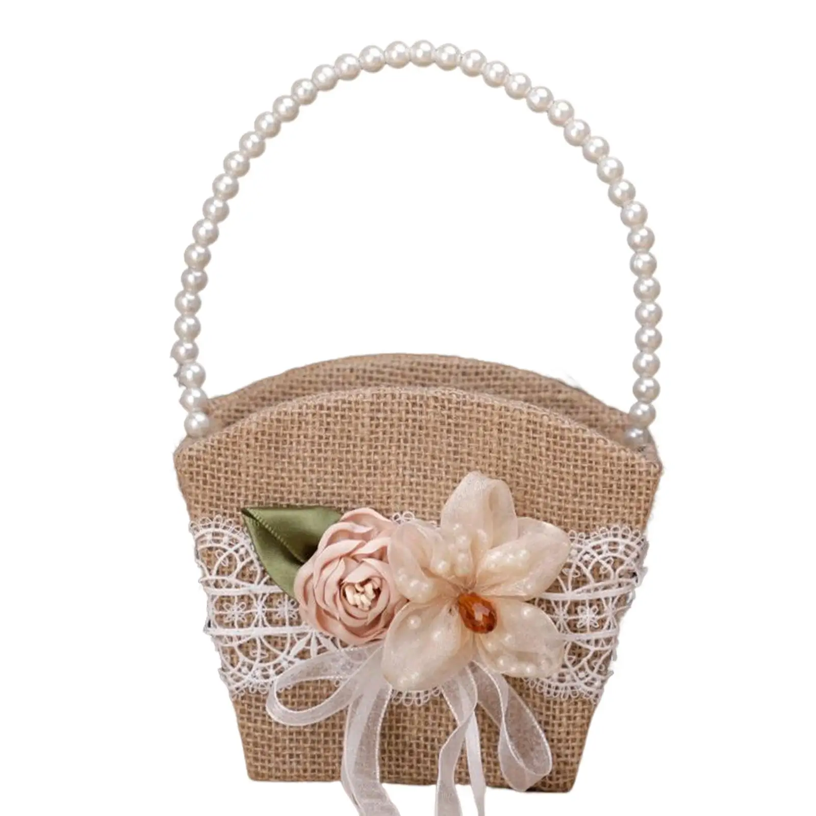 Burlap Flower Basket Candy Gift Basket Rustic Ribbon Vintage Lace Satin for Festival Ceremony
Burlap Flower Basket Candy Gift Basket Rustic Ribbon Vintage Lace Satin for Festival Ceremony