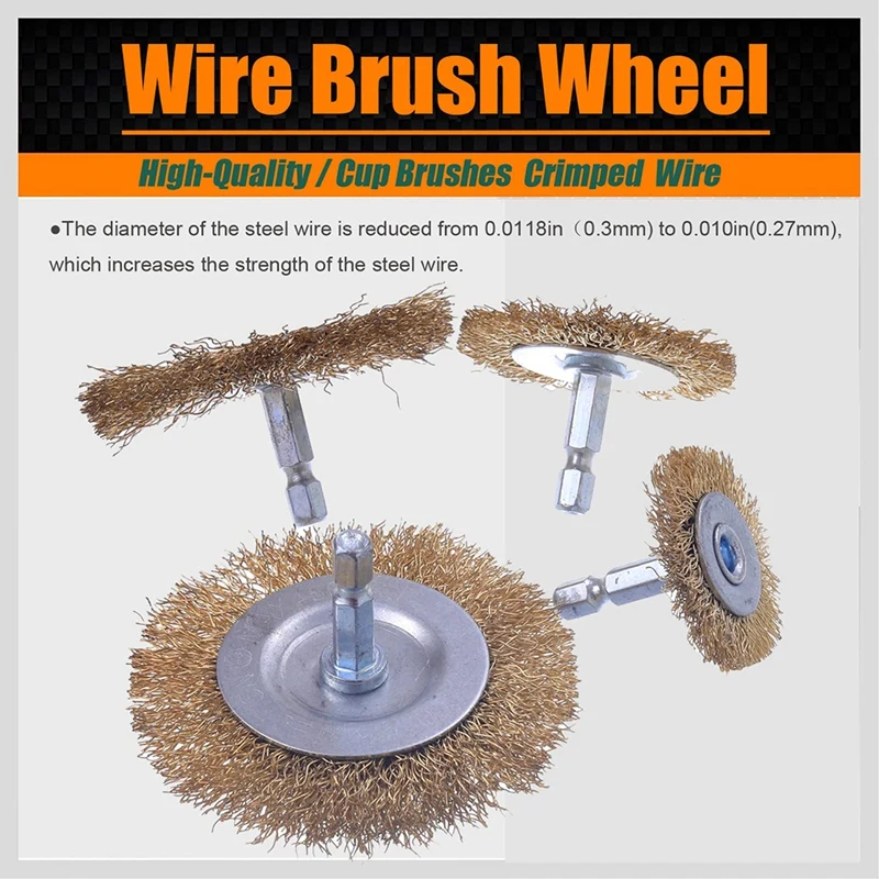 7 Pack Drill Wire Brush End Brush Set, Wire Brush For Drill 1/4 Inch Hex Shank-Crimped Wire Wheel For Used To Clean Rust
7 Pack Drill Wire Brush End Brush Set, Wire Brush For Drill 1/4 Inch Hex Shank-Crimped Wire Wheel For Used To Clean Rust