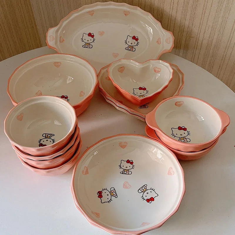 Kawaii Sanrios Ceramic Tableware HelloKittys Pikachu Winnie Cartoon Girl Heart Love Shape Household Rice Bowl Tableware Plate
Kawaii Sanrios Ceramic Tableware HelloKittys Pikachu Winnie Cartoon Girl Heart Love Shape Household Rice Bowl Tableware Plate