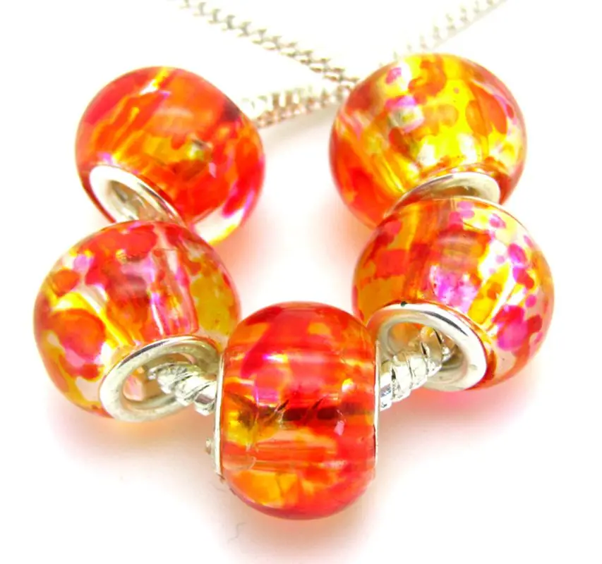 Wholesale 30pcs /Lot Murano Glass Lampwork Beads Big Hole Silver Color Core For European Charm Bracelet 14X11mm
Wholesale 30pcs /Lot Murano Glass Lampwork Beads Big Hole Silver Color Core For European Charm Bracelet 14X11mm