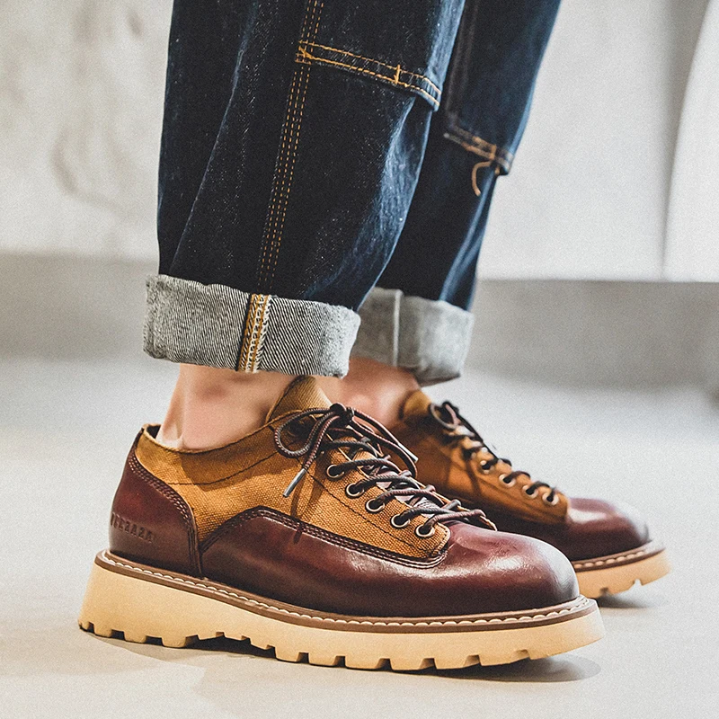 Мужские кожаные туфли в американском стиле, коричневые повседневные уличные туфли из натуральной кожи, весна-осень 2023
Мужские кожаные туфли в американском стиле, коричневые повседневные уличные туфли из натуральной кожи, весна-осень 2023