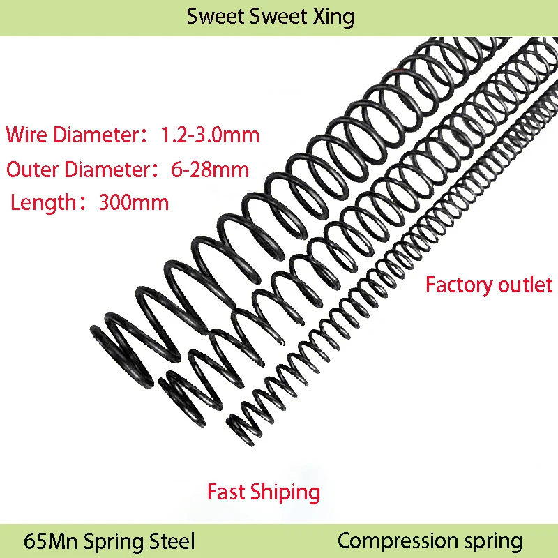 Mechanical Cylindrical Spiral Coil Rotor Strong Return Pressure Compression Spring 65Mn Steel Length 300mm Diameter 1.2-3.0mm
Mechanical Cylindrical Spiral Coil Rotor Strong Return Pressure Compression Spring 65Mn Steel Length 300mm Diameter 1.2-3.0mm
