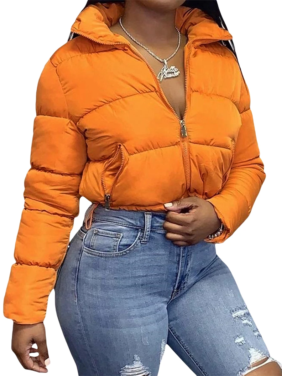 Women Winter Jacket Long Sleeve Stand Collar Zipper Closure Solid Warm Casual Outwear
Women Winter Jacket Long Sleeve Stand Collar Zipper Closure Solid Warm Casual Outwear