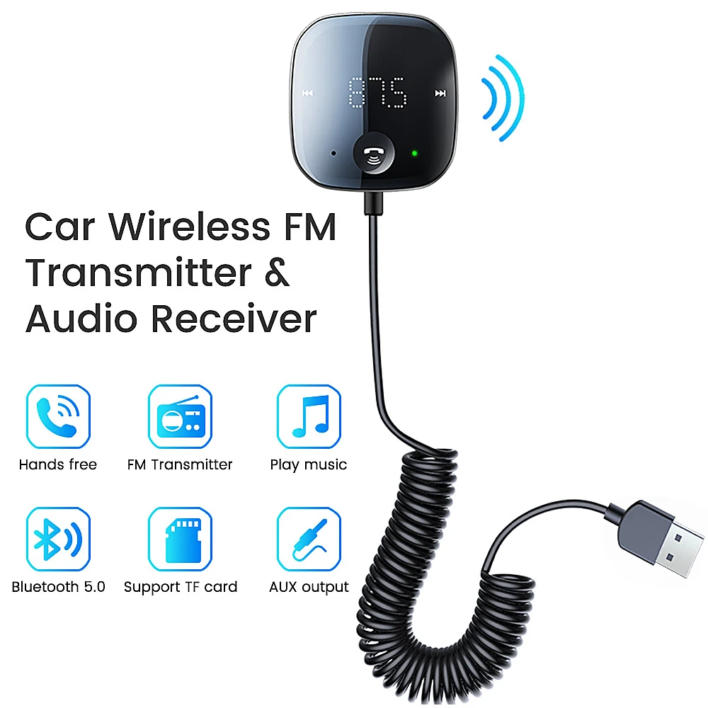Bluetooth 5.0 Car Audio Transmitter Wireless Bluetooth Dongle FM Transmitter AUX Audio Receiver MP3 Player Car Kit Handsfree
Bluetooth 5.0 Car Audio Transmitter Wireless Bluetooth Dongle FM Transmitter AUX Audio Receiver MP3 Player Car Kit Handsfree