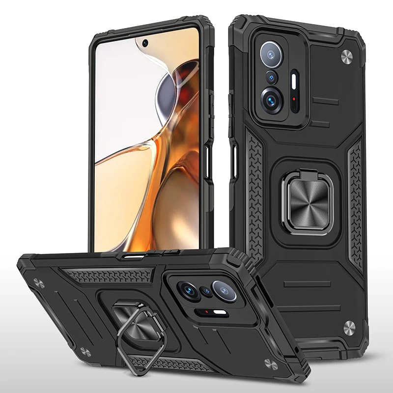 Rugged Armor Shockproof Case For Xiaomi Mi 11T 5G Mi 11T Pro Magnetic Metal Ring Stand Rubber TPU Plastic Shield Back Cover
Rugged Armor Shockproof Case For Xiaomi Mi 11T 5G Mi 11T Pro Magnetic Metal Ring Stand Rubber TPU Plastic Shield Back Cover