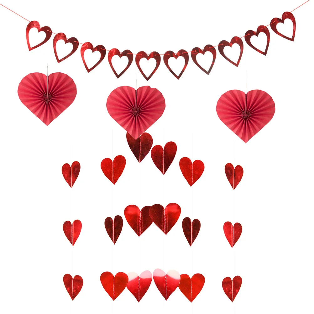 Romantic Heart Shape Party Banner Valentine's Day Glitter Garland Decorative Props Wedding Party Supplies
Romantic Heart Shape Party Banner Valentine's Day Glitter Garland Decorative Props Wedding Party Supplies