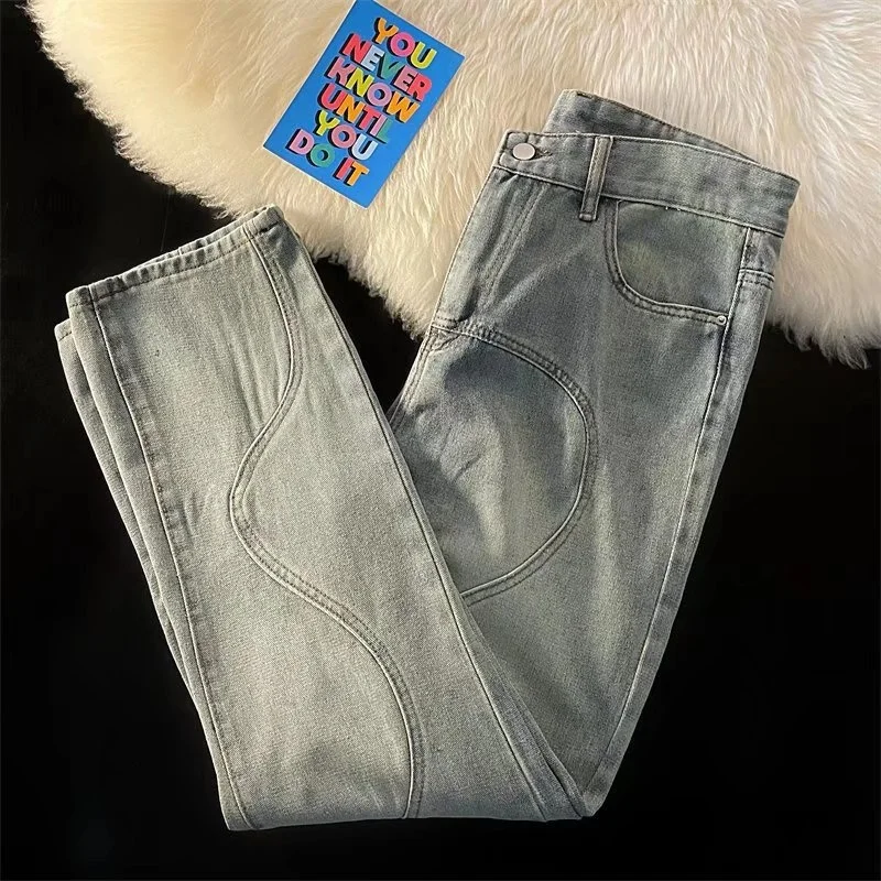 High quality High street niche design sense, straight washed jeans in autumn, men's loose wide leg pants, casual trousers
High quality High street niche design sense, straight washed jeans in autumn, men's loose wide leg pants, casual trousers