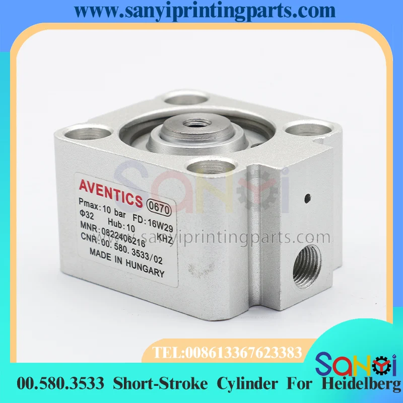 Цельный короткоходовой цилиндр 00.580.3533 D32 H10 для печатной машины Heidelberg XL105 CX102 CD102