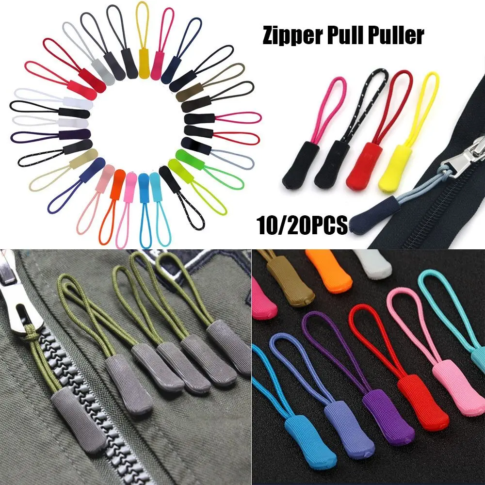 

9 colors Suitcase Tent Backpack Bags Clip Buckle Zip Puller Replacement Cord Rope Pullers Zipper Pull Ends Lock Zips