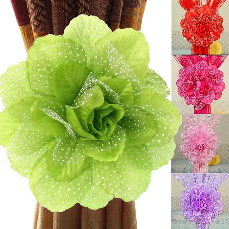 

Flower Window Curtain Tieback Holder Drape Panel Sheer Strap Home Decor Curtain Decorative Accessories For Room Decor