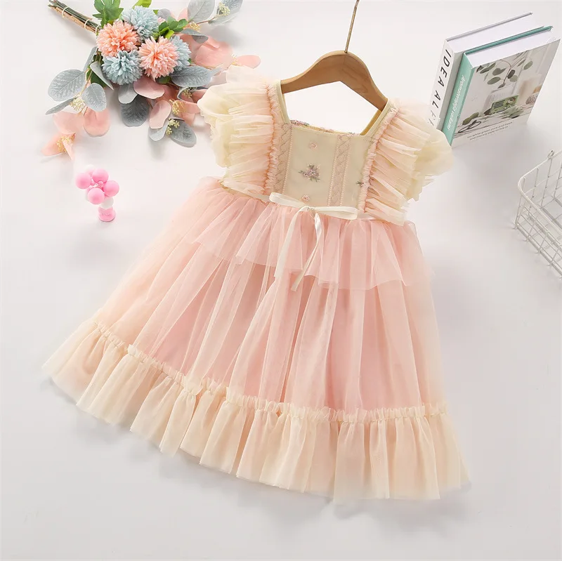 Summer Girls Lace Mesh Dress Cute Girls Clothes Fly Sleeves Princess Dress Floral Party Dresses Kids Clothes
Summer Girls Lace Mesh Dress Cute Girls Clothes Fly Sleeves Princess Dress Floral Party Dresses Kids Clothes