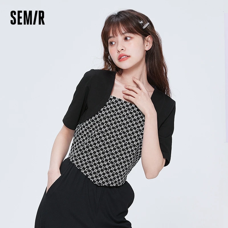Футболка Semir женская с коротким рукавом, короткая дизайнерская рубашка с имитацией двух частей черно-белая, модная трендовая футболка со ст...
Футболка Semir женская с коротким рукавом, короткая дизайнерская рубашка с имитацией двух частей черно-белая, модная трендовая футболка со ст...