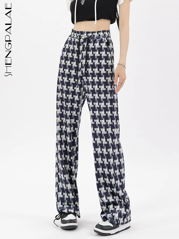 SHENGPALAE Fashion Houndstooth Women Trousers Elastic Waist Contrast Color Casual Versatile Straight Pants Autumn 2023 New R5840
SHENGPALAE Fashion Houndstooth Women Trousers Elastic Waist Contrast Color Casual Versatile Straight Pants Autumn 2023 New R5840