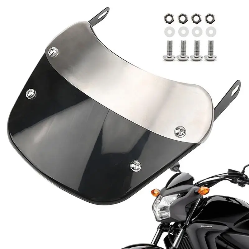 Универсальный обтекатель для лобового стекла мотоцикла в стиле ретро для велосипеда защита от тряски устойчивый к царапинам стальной для большинства 
Универсальный обтекатель для лобового стекла мотоцикла в стиле ретро для велосипеда защита от тряски устойчивый к царапинам стальной для большинства